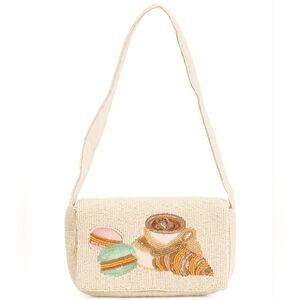Embroidered Cream Shoulder Bag
